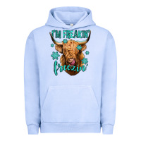 Pigment Grape Ice i'm freakin freezin long haired cow Urban Hoodie - Jasminsmagicworld