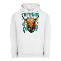 Pigment Lunar Rock i'm freakin freezin long haired cow Urban Hoodie - Jasminsmagicworld