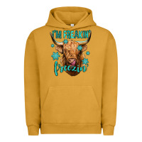 Pigment Peanut Butter i'm freakin freezin long haired cow Urban Hoodie - Jasminsmagicworld