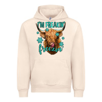 Sandshell i'm freakin freezin long haired cow Urban Hoodie - Jasminsmagicworld