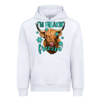 White i'm freakin freezin long haired cow Urban Hoodie - Jasminsmagicworld
