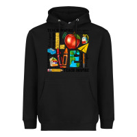 Black teach love inspire teacher Heavyweight Hoodie - texasbilliewilder