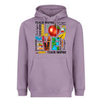 Lavender teach love inspire teacher Heavyweight Hoodie - texasbilliewilder