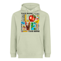 Matcha teach love inspire teacher Heavyweight Hoodie - texasbilliewilder