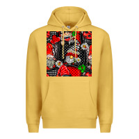 Antique Gold ladybug gnomes seamless pattern Premium Hoodie - BundleAndBundleShop