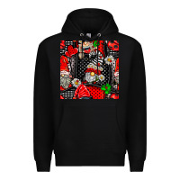 Black ladybug gnomes seamless pattern Premium Hoodie - BundleAndBundleShop