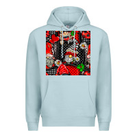 Blue Mist ladybug gnomes seamless pattern Premium Hoodie - BundleAndBundleShop