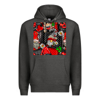 Charcoal Heather ladybug gnomes seamless pattern Premium Hoodie - BundleAndBundleShop