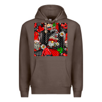 Coffee ladybug gnomes seamless pattern Premium Hoodie - BundleAndBundleShop