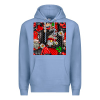 Colony Blue ladybug gnomes seamless pattern Premium Hoodie - BundleAndBundleShop