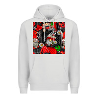 Dove Grey ladybug gnomes seamless pattern Premium Hoodie - BundleAndBundleShop
