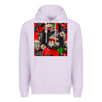 Lilac ladybug gnomes seamless pattern Premium Hoodie - BundleAndBundleShop