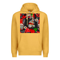 Mustard ladybug gnomes seamless pattern Premium Hoodie - BundleAndBundleShop