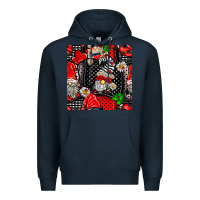 Navy ladybug gnomes seamless pattern Premium Hoodie - BundleAndBundleShop