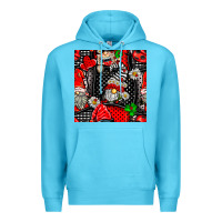Ocean Blue ladybug gnomes seamless pattern Premium Hoodie - BundleAndBundleShop