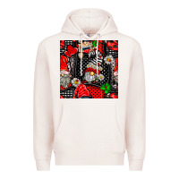 Pale Pink ladybug gnomes seamless pattern Premium Hoodie - BundleAndBundleShop