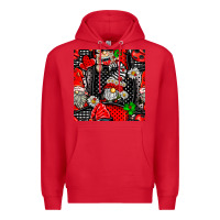 Red ladybug gnomes seamless pattern Premium Hoodie - BundleAndBundleShop