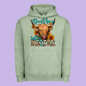 Don't Be A Salty Heifer Long Haired Cow Urban Hoodie Designed By Jasminsmagicworld