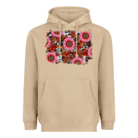 Mushroom valentine's day sunflowers leopard cowhide background Heavyweight Hoodie - RanaPortraitStore