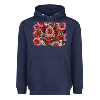 Navy valentine's day sunflowers leopard cowhide background Heavyweight Hoodie - RanaPortraitStore