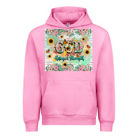Fuchsia Pink god is my refugee and strength Urban Hoodie - NancyCooperArtShop