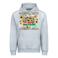 Heather Grey god is my refugee and strength Urban Hoodie - NancyCooperArtShop