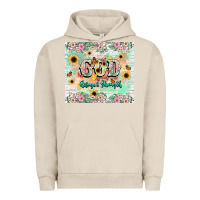 Pigment French Oak god is my refugee and strength Urban Hoodie - NancyCooperArtShop