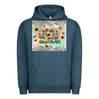 Pigment Midnight Navy god is my refugee and strength Urban Hoodie - NancyCooperArtShop