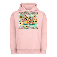 Pigment Salmon god is my refugee and strength Urban Hoodie - NancyCooperArtShop