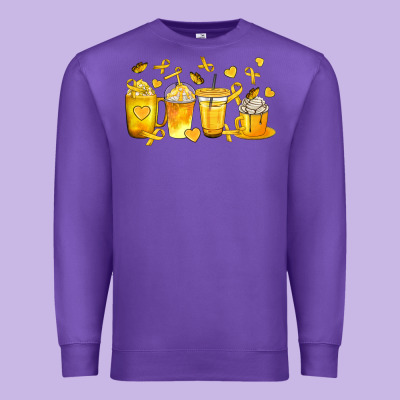 Childhood Cancer Coffee Cups Premium Sweatshirt Designed By Texasbilliewilder