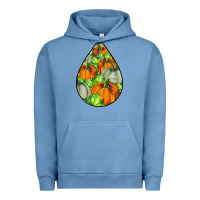 Pigment Pebble Blue Fall Teardrop Urban Hoodie - LillyAllenDesigns
