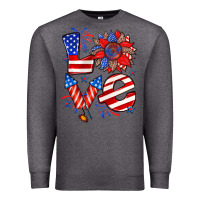 Charcoal Heather 4th of july love Premium Sweatshirt - Zillion Design Studio