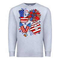 Heather Grey 4th of july love Premium Sweatshirt - Zillion Design Studio