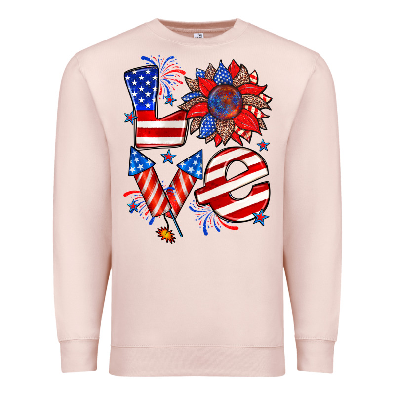 4th Of July Love Premium Sweatshirt by Zillion Design Studio | Teevron