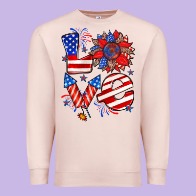 4th Of July Love Premium Sweatshirt Designed By Zillion Design Studio