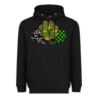 Black st patricks day shamrock gold Heavyweight Hoodie - RanaPortraitStore