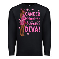 Black Cancer Picked The Wrong Diva with Black Woman Premium Sweatshirt - texasbilliewilder