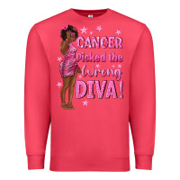 Cardinal Cancer Picked The Wrong Diva with Black Woman Premium Sweatshirt - texasbilliewilder