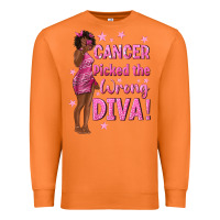 Carrot Cancer Picked The Wrong Diva with Black Woman Premium Sweatshirt - texasbilliewilder