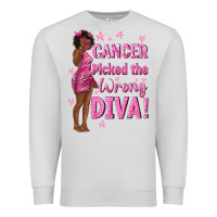Dove Grey Cancer Picked The Wrong Diva with Black Woman Premium Sweatshirt - texasbilliewilder