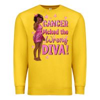 Lemon Cancer Picked The Wrong Diva with Black Woman Premium Sweatshirt - texasbilliewilder