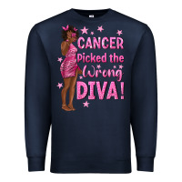 Navy Cancer Picked The Wrong Diva with Black Woman Premium Sweatshirt - texasbilliewilder