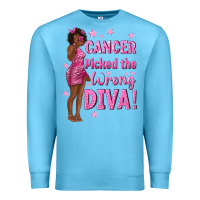 Ocean Blue Cancer Picked The Wrong Diva with Black Woman Premium Sweatshirt - texasbilliewilder