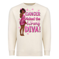 Cancer Picked The Wrong Diva With Black Woman Premium Sweatshirt | Teevron