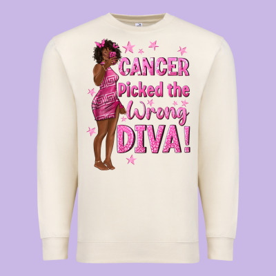 Cancer Picked The Wrong Diva With Black Woman Premium Sweatshirt Designed By Texasbilliewilder