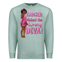 Seafoam Cancer Picked The Wrong Diva with Black Woman Premium Sweatshirt - texasbilliewilder