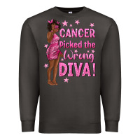 Smoke Cancer Picked The Wrong Diva with Black Woman Premium Sweatshirt - texasbilliewilder