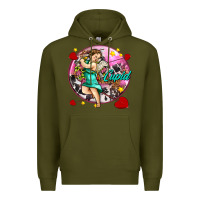 Army Green cupid with arrows and stars Premium Hoodie - AdoDesignShop
