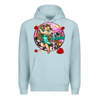 Blue Mist cupid with arrows and stars Premium Hoodie - AdoDesignShop