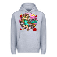 Heather Grey cupid with arrows and stars Premium Hoodie - AdoDesignShop